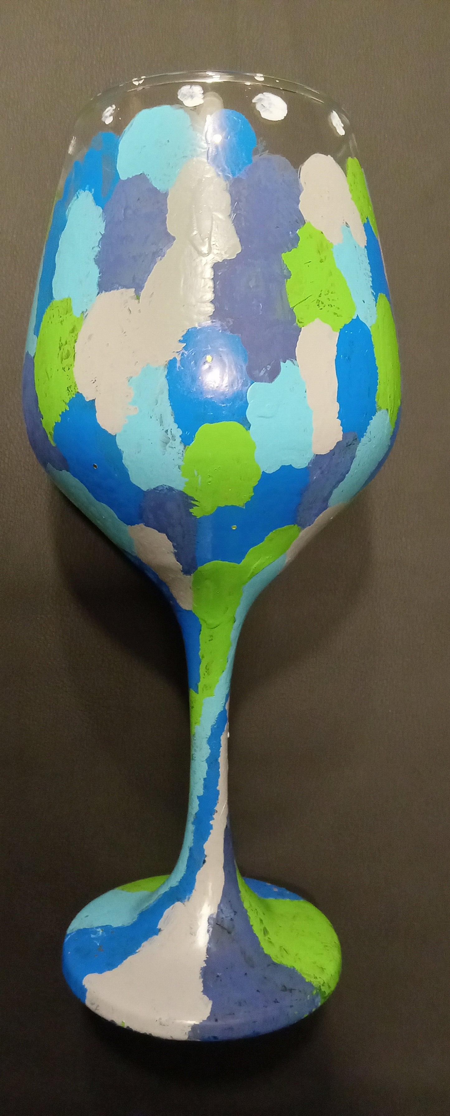 Painted wine glass- Mermaid Tail themed