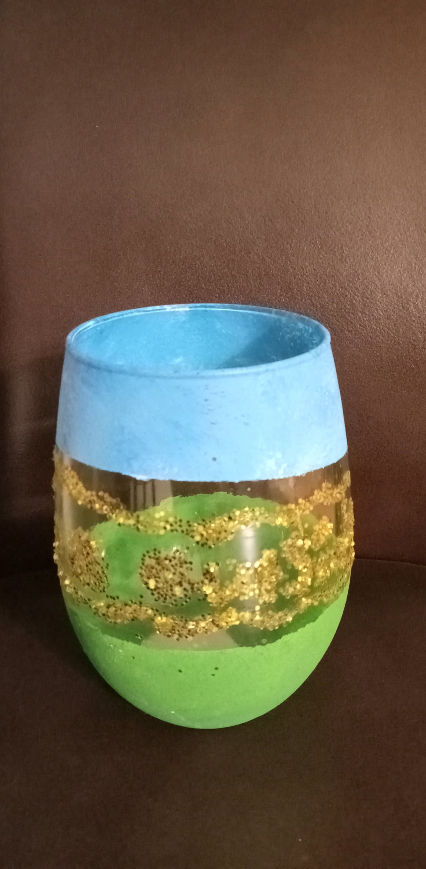 Painted glass cup- Outdoors theme